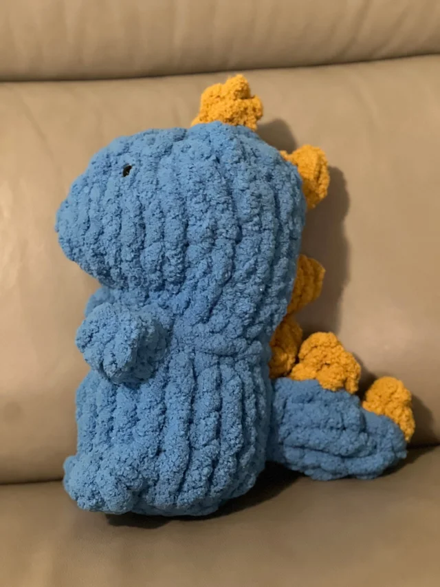 dinosaur knit plushie