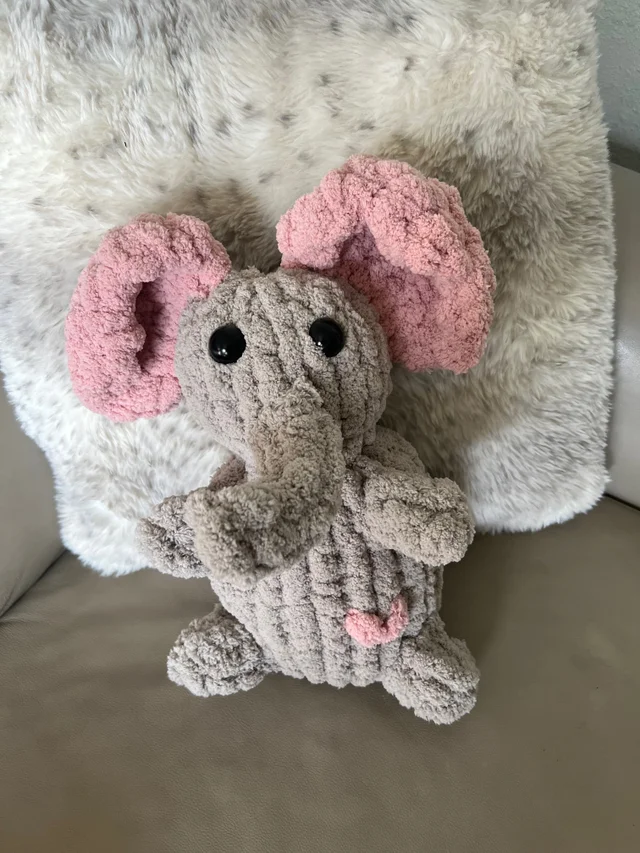 elephant knit plushie