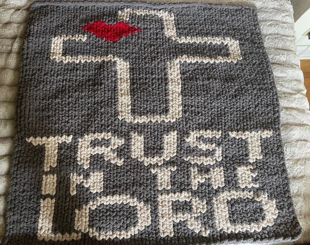 religious knit blanket